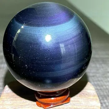 Натурален цветен обсидиановый кристална топка кристални енергийна топка котешки очи