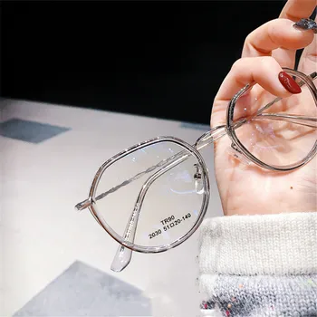 Нов 2021 Женски Мъжка Мода Кръгли Очила За Късогледство Големи Очила В Рамки За Студенти Метални Диоптрийные Очила За Четене-От 1.0 До 6.0