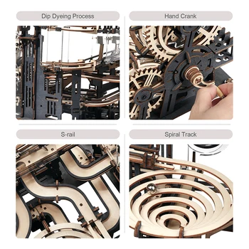 Нов 294 бр. Мрамор Нощен Град САМ Дървена Модел Комплекти градивни елементи за Сглобяване на Играчката подарък за деца Възрастен дървен комплект