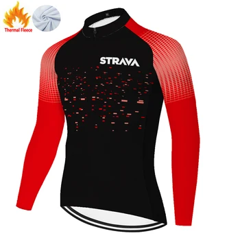 Нов STRAVA майо ciclismo invierno за мъже зимни минерални флисовые с дълъг ръкав под наем джърси camiseta ciclismo masculino