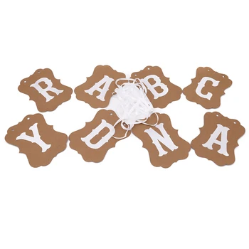 Нов един Шоколад Венец Ретро Сватбен Декор Знак Душата на Детето Парти По случай рождения Ден на Шведска Маса Крафт-хартия, Картон Овесени ядки Банер