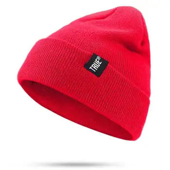 Нов стил есента и зимата на топло тканая издател вязаная капачка ски шапчица набор от главата апликация вълнена шапка