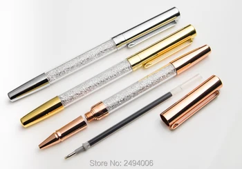 Нов Творчески Метален Crystal Diamond Химикалка Писалка, Определени Канцеларски Материали, Бензиностанция 0,5 мм Химикалка Химикалка за подпис