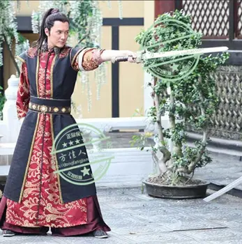 Нов телевизионен спектакъл Генерал Лан Лин Традиционен костюм Ханьфу в Северната и Южната част на Светове Черно Червено Общ костюм