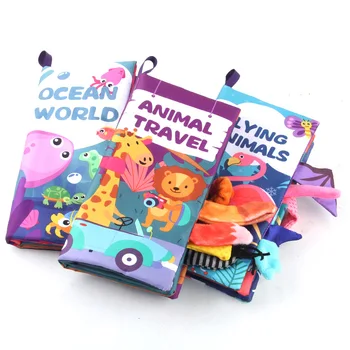 Нова 1 Бр. Детски Плюшени Играчки Животни Бродирани Забавни Играчки Тъканно Книга За новородени Книга за ранното развитие на децата Подаръци
