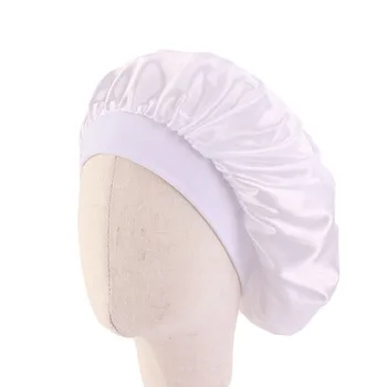 Нова детска шапка от изкуствена коприна, Монофонични тюрбан, капачка за химиотерапия, широка дъвка за момичета, Непрекъснат нощен сън