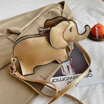 Нова Креативна забавна чанта-шоудлер във формата на слон, за жени, Мультяшная чанта през рамо, чанта за мобилен телефон, Чанта, портмоне, чанта-месинджър