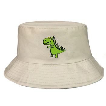 Нова лятна панамская шапка с принтом динозавър Рибарски шапки за мъже и жени всеки ден шапки с кофи Шапка от слънцето