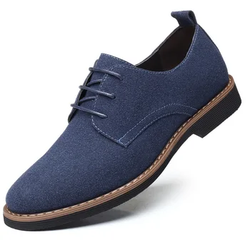 Нова мъжки обувки Модерен Ежедневни Бизнес сив велур Класически ремък с като Удобно джентълмен рокля Оксфорд обувки