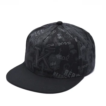 Нова надпис K графити бродерия мъжки и дамски модни бейзболна шапка на корейската лятна градинска шапка от слънцето шапка отскок хип-хоп татко ха