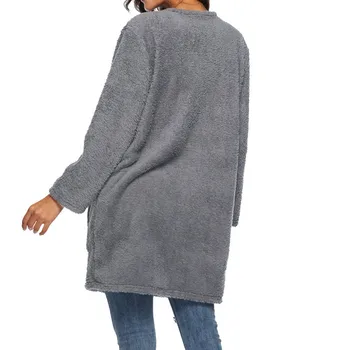 Новата дамска мода Дебел пуловер, мек вълнен плат топла жилетка със средна дължина, пуловер, яке Есен-зима Голям размер 5XL Дамски топли дрехи