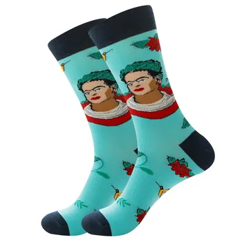 Новата есенно - зимна мода Забавни мъжки чорапи Хип-хоп Харадзюку Kawai Карикатура Памучни Чорапи Череп Кактус Мъжете и жените Забавни Чорапи