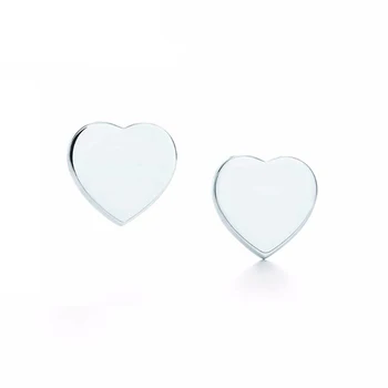 НОВИ 925 сребро, Синьо сърце TIF Атрактивни обеци с елегантен темперамент World Fit За жени Оригинални модни бижута