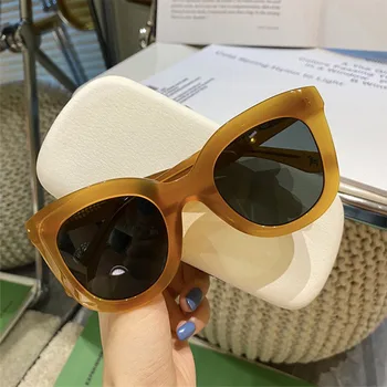 Нови дамски модни Квадратни Слънчеви очила Дизайнерски Луксозни Мъжки Слънчеви очила с кошачьим око Класически Vintage слънчеви очила с UV400 На открито Oculos De Sol