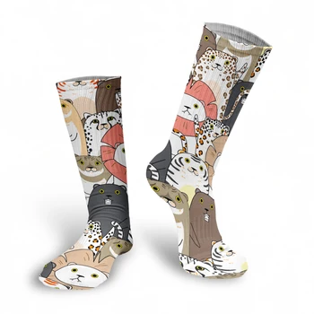 Нови забавни дамски къси чорапи Сладки 3D-принтованные чорапи за момичета с животни от картун Harajuku Найлон Честит Хелоуин Chaussette Femme Мек чорап