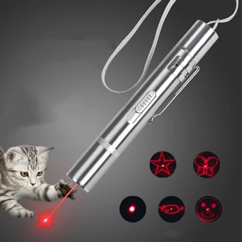 Нови Продукти за домашни любимци Многофункционално USB-акумулаторна Лазерна показалка Забавно Котешка пръчка с няколко източника на светлина и многоцветен играчка за котки