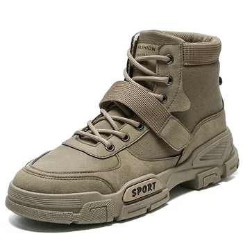 Нови Спортни армейските мъжки бойни тактически обувки За туризъм на открито Кожени ботильоны за пустинята Военна мъжки бойна обувки Botas Hombre