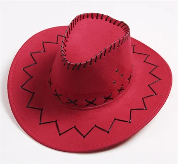 Нови стръмни Западни каубойски шапки За мъже и жени козирка Шапка За жени Пътуват Изпълнението на Западните детски шапки Хелоуин Cosplay Каубой 9 цвята