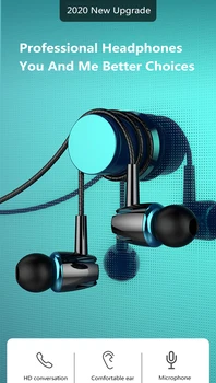 Нови ушите С Субуфер Спортна стерео слушалки с Висококачествено Шумоизолация И намаляване на шума Слушалки с 3.5 мм Жак AUX