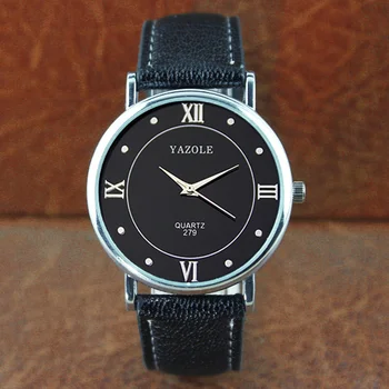 Новите часовници YAZOLE кожена каишка мъжки часовник на бизнес-модели на дива мода прости кварцов часовник relojes hombre relogio masculino