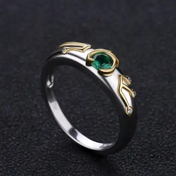 Ново дамско елегантно два тона метал Инкрустированное зелен пръстен с цирконий Диамантен Годежен Пръстен Юбилейна Бижута подарък