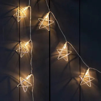 Новост LED Приказни Светлини 20 Метални Струнни Фенери на батерии Коледни светлини за Фестивала на Хелоуин Сватбена Украса