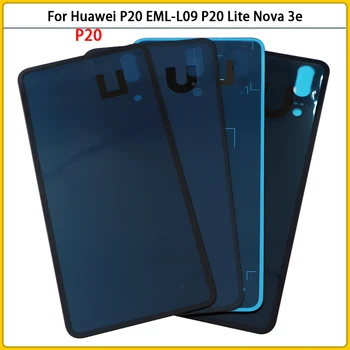 Новост за Huawei P20 EML-L09 EML-L29 Задния капак на Отделението за батерията Задната Врата P20 Lite Nova 3д Стъклен Панел на Корпуса Корпус Лепило Замени