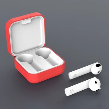Обикновен Силиконов Калъф за Носене За Xiaomi Air2 SE Безжични Слушалки Защитен Калъф-протектор с кука за Xiaomi Air2 SE