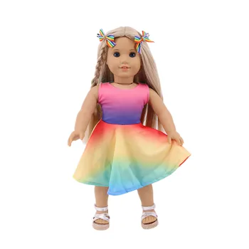 Облекло за кукли Рокля с завързана отгоре За 18-инчовата американската Момичетата-Кукли и 43 см Бебешки Дрехи за Новородени, Аксесоари,Подаръци За Малки Момичета детски Играчки