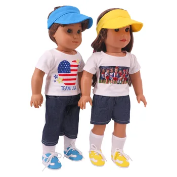 Облекло За кукли Спортни Дрехи Баскетболен Бански костюм, подходящ за 18-инчовата Американската Кукли За Момичета и 43 См Новородено Бебе Нов Логан Момче Играчки Подаръци