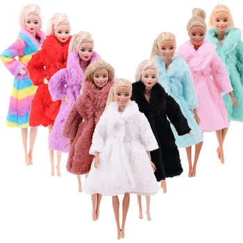 Облечи Барби Многоцветное с дълъг ръкав от мека кожа Палто Върховете Рокля Зимата на топло и Ежедневни дрехи, Аксесоари, Облекло 12 инча Барби Детски играчки