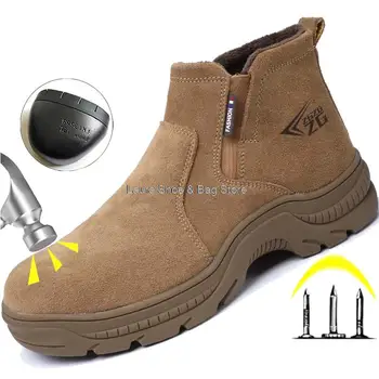 Обувки за заваряване срещу искри Мъжки защитни обувки Обувки със стоманени пръсти Кевлар и работни обувки със защита от пробиви Мъжки работни и защитни обувки Мъжки обувки