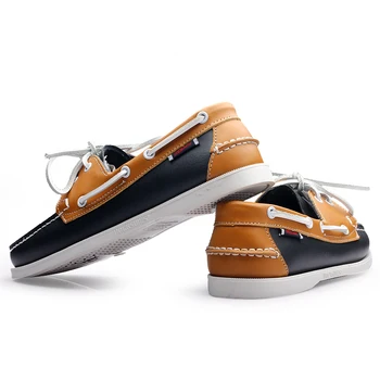 Обувки от естествена кожа, Мъжки обувки за лодки Мъжки ежедневни обувки, Мокасини от естествена маслената восъчна кожа ръчно изработени Обувки Мокасини Обувки за шофиране