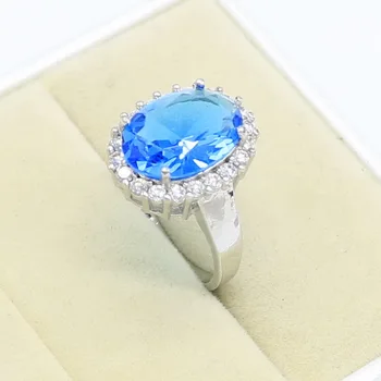 Овална Небето-синьо полудрагоценное Сребърен пръстен за жени, Вечерни Ежедневни Бижута, Подарък за Рожден Ден, 4 Цвята