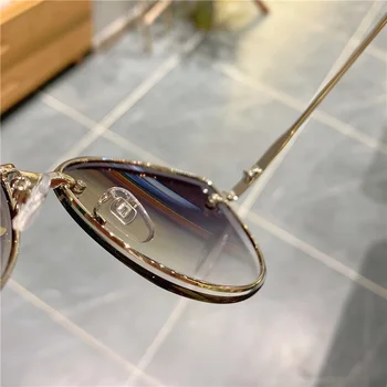 Овални Слънчеви очила без рамки с клип за жени Луксозни извънгабаритни Ретро Реколта дизайнерски дамски слънчеви очила за шофиране на кола Отвън Нюанси