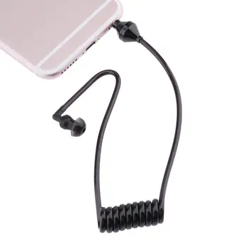 Одинарное Слушане 3.5 мм Слушалки Спирала Кабели Монофункциональный Слушалка В Ухото стерео слушалки За Слушане