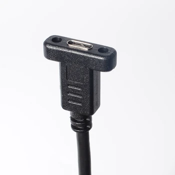 Одновинтовая блокиране на USB 3.1 Type-C мъжки женски с отвор за закрепване на панел За зареждане на Данни Удлинительный usb кабел c