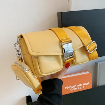 Однотонная квадратна чанта през рамо 2021 Нова висококачествена дамска дизайнерска чанта от изкуствена кожа Луксозна марка Чанта през рамо