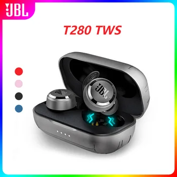 оригинална JBL T280 TWS Безжични Слушалки Bluetooth Спортни Слушалки с дълбок Бас Водоустойчив Слушалка със Зарядно калъф