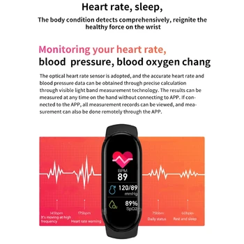 Оригинални Смарт часовници M6 За мъже и жени Спортен Гривна За проследяване на сърдечната честота на Фитнес Bluetooth Smart-часовници за Xiaomi Apple Android