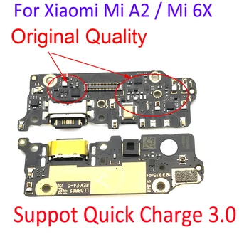 Оригиналът е За Xiaomi Mi A2 Конектор За Зарядното на Пристанището Част от Таксите Гъвкав Кабел С Микрофон Микрофон За Xiaomi Mi A1 5X A3 CC 9e