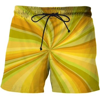 Ослепителен 3D принт мъжки къси панталони-бермуди мъжки плажни бански костюми плажната версия на ежедневните панталони свободни шорти мъжки плажни бански костюми градинска облекло