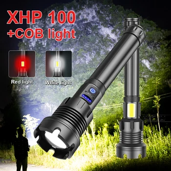 От 500 000 LM XHP100 на Най-мощните LED Фенерче 18650 USB Фенерче XHP90 Тактически Фенери XHP70 Акумулаторна Лагерная Ръчна Лампа