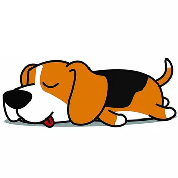 ОФК Сънливи Мързелив Бийгъл Кученце Кучето Карикатура Стикер Автоаксесоари За полагане на Стикер PVC Капак Драскотини 13 см*5 см
