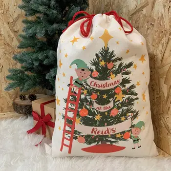 Персонализирани Коледен Празничен Подарък Чанта Декоративен Голям Коледен Подарък Чанта Новост Коледна чанта Дядо За Момичета, Момчета, Деца