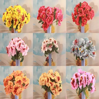Перфектно! 10шт Букет цветя от Коприна Изкуствени Цветя за украса DIY цвят по избор