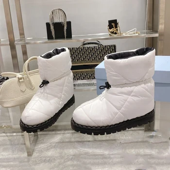Плюс Размера на Новата Марка 2021 Ins Модни дамски ботильоны топли Зимни дамски зимни обувки на платформа Ежедневни Къса обувки Дамски обувки