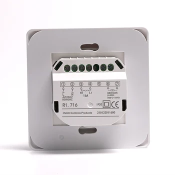 Подово отопление бял термостат седмичен програмируем регулатор на стайна температура регулатор на бялата подсветка на екрана LCD на дисплея