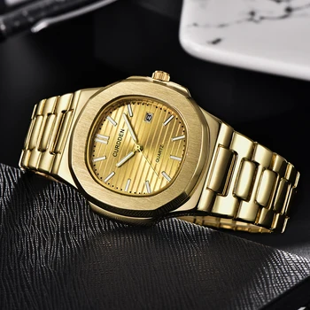 Последните Луксозни часовници на известни марки Мъжки Часовници от сплав от злато бизнес Дата Кварцов Ръчен часовник Montre Homme Relogios Masculinos 2020