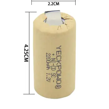 поялната лента 2200 mah акумулаторна батерия sub C SC батерии заваръчни раздели 1.2 NICD за електрически инструменти за отвертки